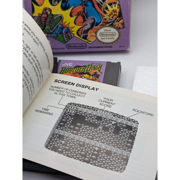 Boulder Dash (Nintendo NES, 1990) CIB w/ Cart, Box, Sleeve & Manual Tested Works - Picture 12 of 12